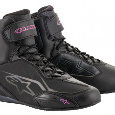 Cizme moto Alpinestars Stella Faster-3, negru/fuchsia, marime 42