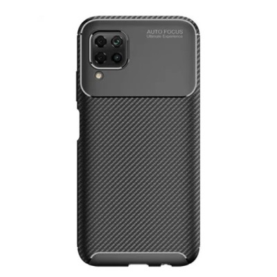 Husa Auto Focus Carbon compatibila cu Huawei P40 Lite - Negru foto