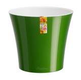 Ghiveci din plastic Arte, cu sistem de auto-udare, verde-alb, 5 l, D 22 cm