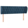 Tablie pat cu aripioare albastru inchis 163x23x78/88 cm catifea
