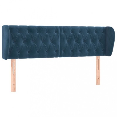 Tablie pat cu aripioare albastru inchis 163x23x78/88 cm catifea foto