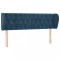 Tablie pat cu aripioare albastru inchis 163x23x78/88 cm catifea