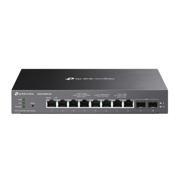 Switch 8 porturi PoE RJ45 2.5G, 2 x SFP+ 10G, L2 Management - TP-Link Omada SG2210XMP-M2