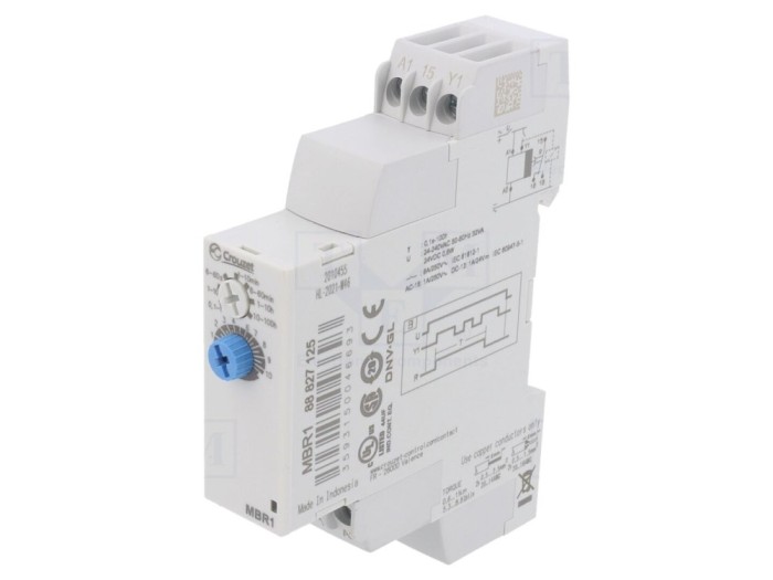Timer SPDT 24-240VAC/DC, 250VAC/8A
