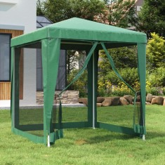 vidaXL Cort de petrecere cu 4 pereți din plasă, verde, 2x2 m, HDPE