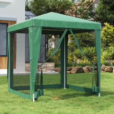 vidaXL Cort de petrecere cu 4 pereți din plasă, verde, 2x2 m, HDPE foto