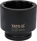 Cheie tubulara bihexagonala de impact 1&amp;quot; de 80 mm YATO