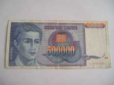 MDBS - BANCNOTA JUGOSLAVIA - 500 000 DINARI - 1993 foto