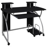 Cumpara ieftin Birou de computer, negru, 110x52x88,5 cm, lemn prelucrat