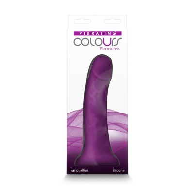 Colours Pleasures - Dildo cu vibrații, mov, 17.8 cm foto