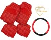 Covorase Auto Rosii + Husa Volan Auto - Set Accesorii Interior Universal