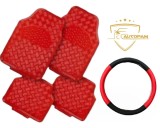 Cumpara ieftin Covorase Auto Rosii + Husa Volan Auto - Set Accesorii Interior Universal