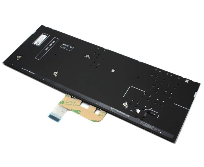 Tastatura Asus Blue Glossy 1943DA01902 iluminata layout US fara rama enter mic, Glossy 9Z.NFTBU.001 iluminata