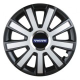 Cumpara ieftin Set 4 capace roti Silver/black cu inel cromat R14 pentru gama auto Volvo, Autohelix MSA
