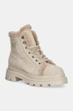 Blauer cizme din piele intoarsa KIMMEL femei, culoarea bej, cu toc plat, izolare usoara, F4KIMMEL06.SUE