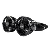 Ventilator auto dublu AMiO 24V cu clips, 2 viteze, 2x10 cm, negru