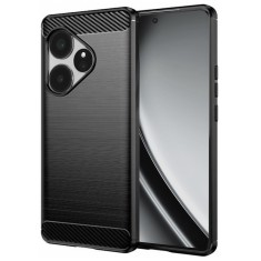 Husa Realme GT 6 Techsuit Carbon Silicone, negru foto