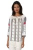 Bluza tip ie dama R25 alb/negru , marimea 3XL, Casual, Bumbac