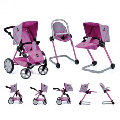 Set Carucior Papusi Icoo Grow With Me Dot Pink Grey foto