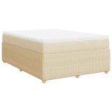 Cumpara ieftin Pat box spring cu saltea, crem, 140x200 cm, textil