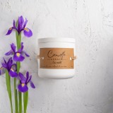 Lumanare parfumata handmade din ceara naturala de soia 100%, aroma Iris violet, Recipient ceramic, 150 g