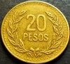 Moneda exotica 20 PESOS - COLUMBIA, anul 1989 * cod 464, America Centrala si de Sud