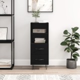 vidaXL Servantă, negru, 34,5x34x90 cm, lemn compozit