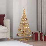 vidaXL Brazi de Crăciun cu suport Maro 120 cm Lemn masiv de pin 42016711