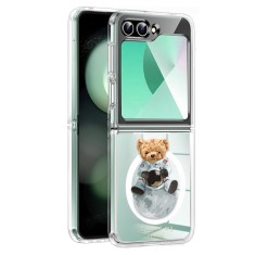 Husa pentru samsung galaxy z flip 6, atasare magnetica, magsafe, i need my space, clear foto