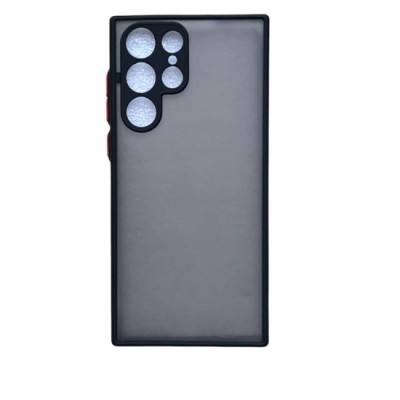 Husa hibrid ALC Samsung Galaxy S24 Ultra, husa de protectie rezistenta la zgarieturi, rezistenta la socuri, cadru TPU negru cu capac dur usor transpar foto