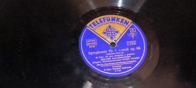 PLACA GRAMOFON PATEFON. SYMPHONIE NR.1 C-MOLL OP.68 / JOHANNES BRAHMS P. 5-6 foto