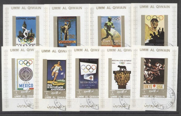 Umm al Qiwain 1973 Sport, 9 mini sheet, used AT.046