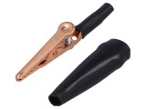 Bornă crocodil 10A neagră 7,9mm