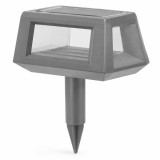 Lampă Solară pentru Gazon și Alei, cu Senzor Crepuscular, Gri