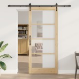 Ușă Glisantă vidaXL cu Set de Accesorii 93x211 cm Lemn Masiv de Pin, Ușă Interior vidaXL cu Sticlă &#039;ORKDAL&#039;93x211x4 cm Lemn Masiv de Pin