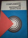 Complemente De Matematici Pentru Licee - D.Ionescu
