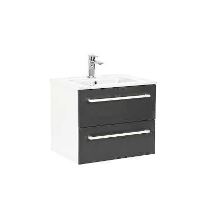 Dulap inferior Vario Clam 60 cu lavoar alb-antracit foto