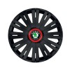 Set 4 capace roti Negre Cu Inel Rosu Active R15 Compatibil Cu Skoda, Autohelix MSA