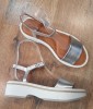 Sandale dama lux CLERGERIE PARIS noi piele naturala calitate premium 39.5/40, Argintiu
