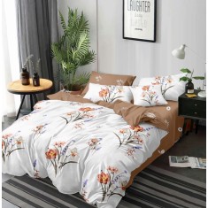 Lenjerie de pat pentru o persoana cu husa de perna dreptunghiulara, Adalardo, bumbac mercerizat, multicolor
