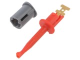 Clips de măsurare cu c&acirc;rlig 6A 60VDC roşie aurit ELECTRO-PJP