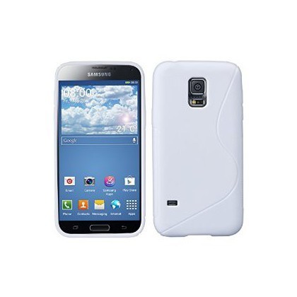 Husa Silicon S-Line Sam Galaxy S5 mini G800 Alb