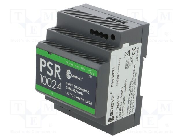 Alimentator pulsatoriu şină DIN 92W 24VDC 3,83A IP20 BREVE TUFVASSONS