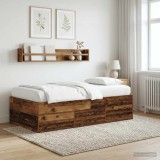 Cumpara ieftin Cadru de pat cu depozitare cu sertar Lemn vechi 80 x 200 cm