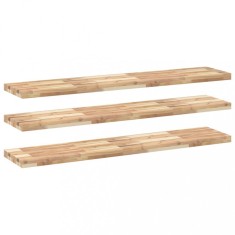 Rafturi suspendate 3 buc. 160x30x4cm lemn masiv acacia netratat foto