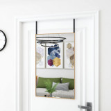 Oglinda pentru usa, auriu, 50x80 cm, sticla si aluminiu GartenMobel Dekor, vidaXL
