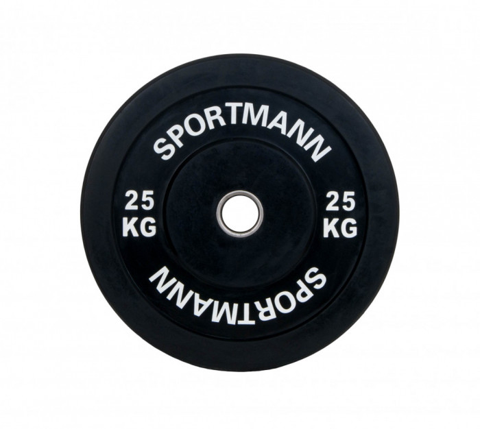 Greutate Bumper Plate SPORTMANN - 25 kg / 51 mm - Negru FitLine Training