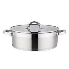 Cratita din inox Grunberg, capac din sticla, 16 cm, 1.9 l, baza realizata din trei straturi