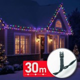 Decor Luminos Craciun, Sir Lumini LED, 30 m, Multicolor, 600 LED, 220-240 V, 6 W, Cablu Verde