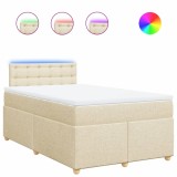 Cumpara ieftin Pat continental cu saltea, crem, 120x190 cm, textil